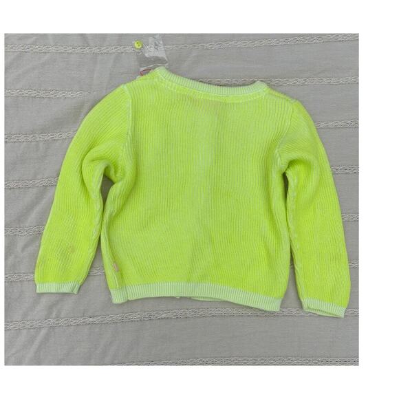 NWT‎ Neon Yellow Baby Cardigan, Ribbed, Soft, Size 9 Months - Picture 3 of 6